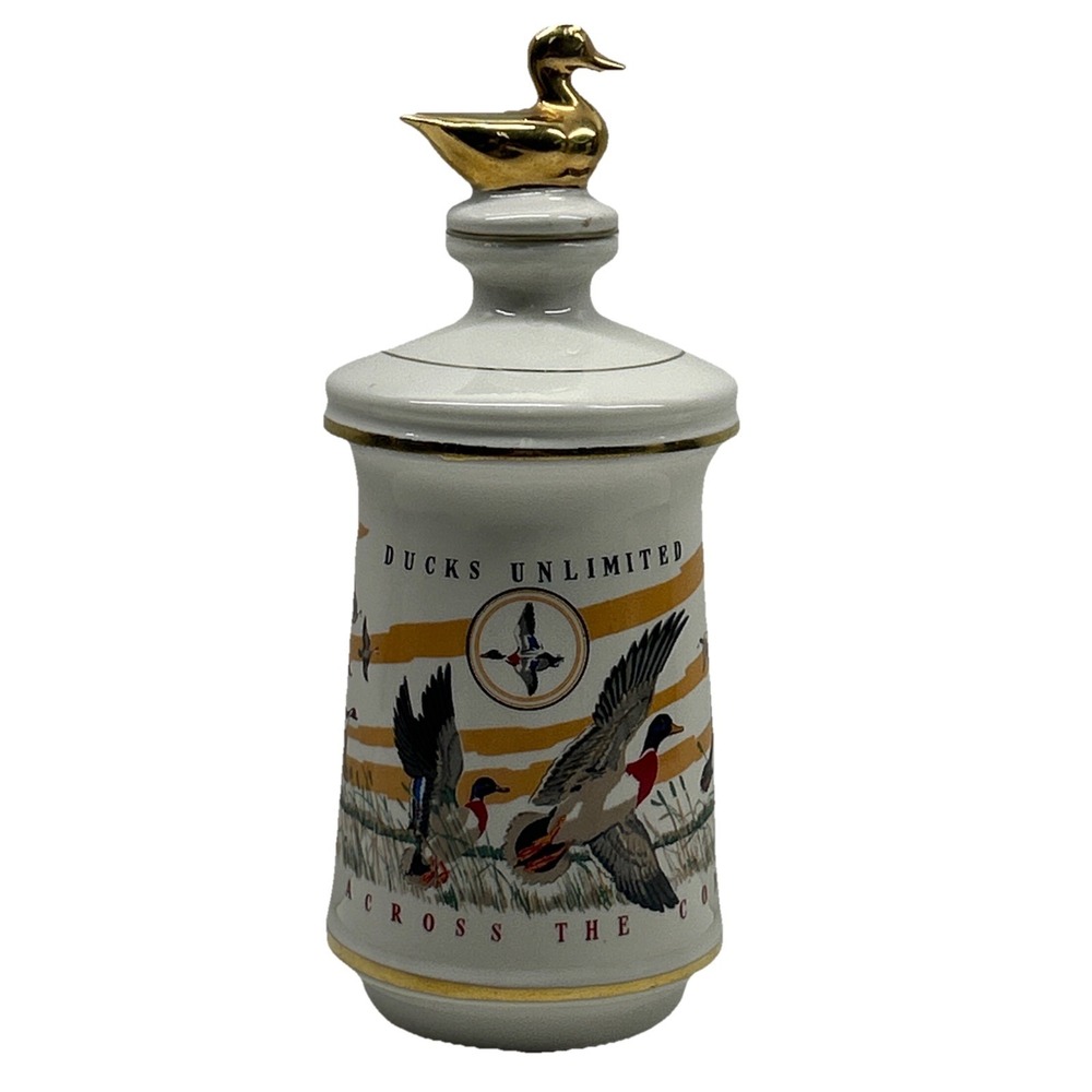 Vintage 1972 Ducks Unlimited Old Cabin Still Wings Across The Continent Decanter